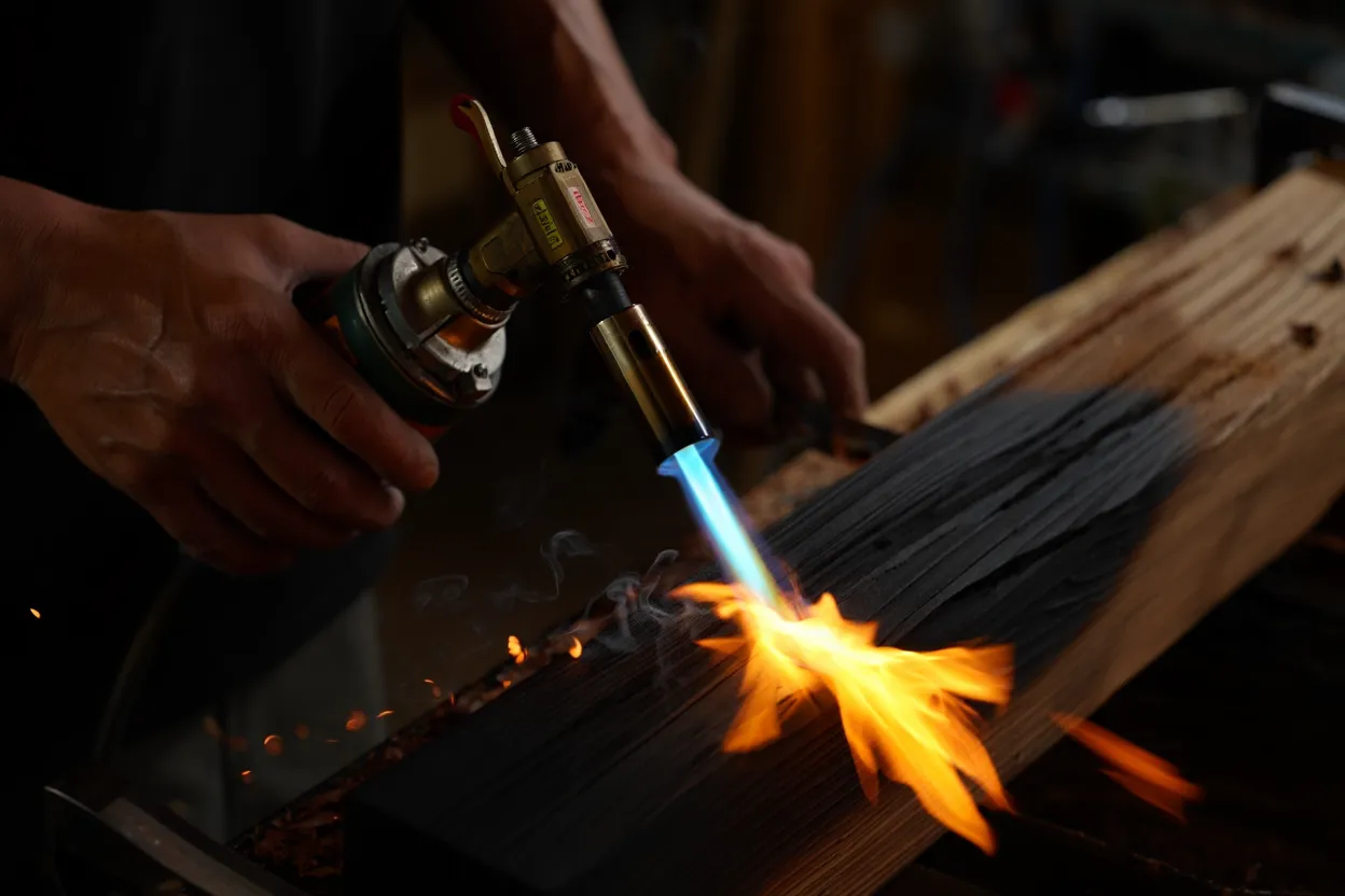 Opalanie drewna palnikiem