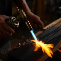 Opalanie drewna palnikiem